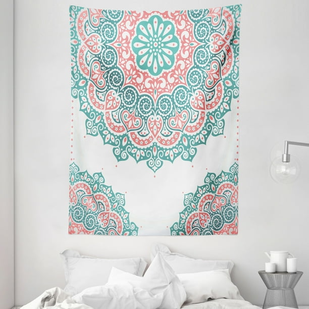 South Mandala Design Vibrant Color Ornamental Illustration Fabric Wall Hanging Decor for Bedroom Living Room Dorm White Blue Ombre 90 X 60 Ambesonne Flora Tapestry South Mandala Design Vibrant Color Ornamental Illustration Fabric Wall Hanging Decor for Bedroom Living Room Dorm White Blue Ombre 90 X 60 Ambesonne Flora Tapestry
